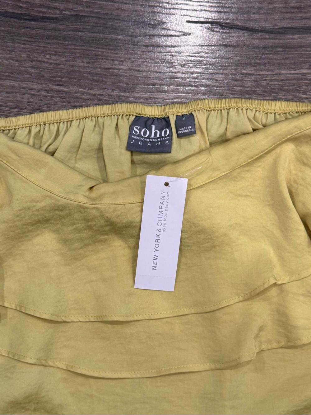 Soho Yellow Ruffled Off-Shoulder Blouse - Picture 10 of 11